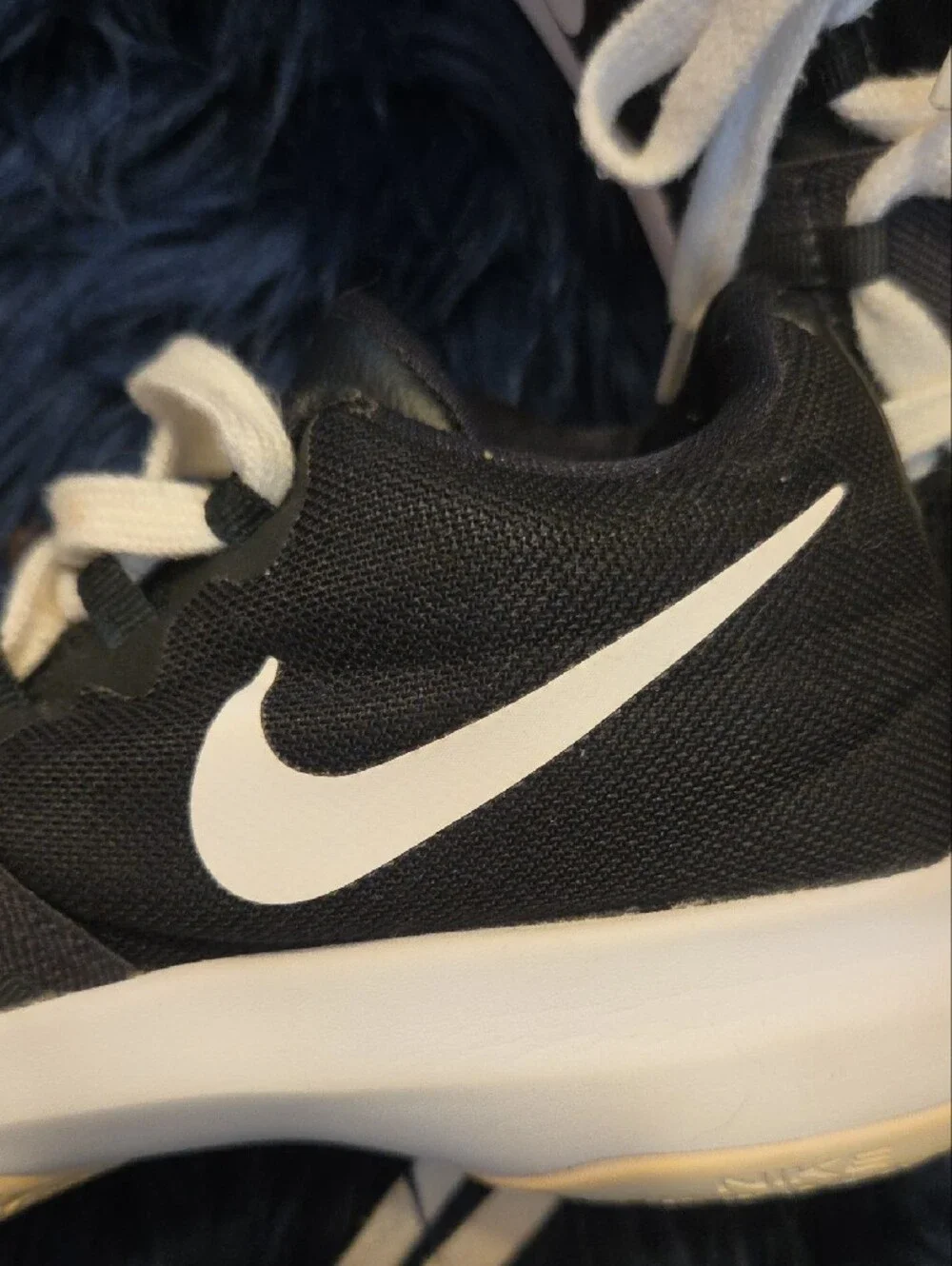Nike Big Kids's Black and White Athletic Basketball Shoes